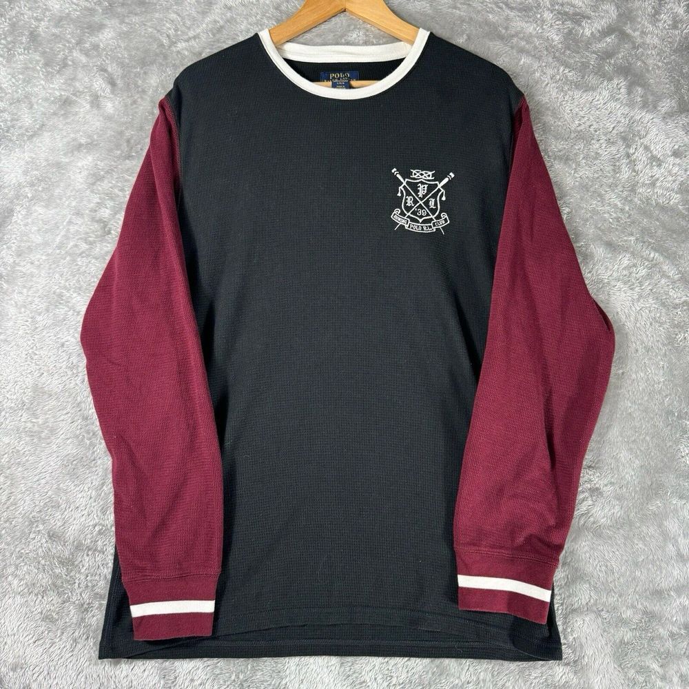 POLO RALPH LAUREN SHIRT MENS Large PRL ROWING CLUB CREST Sleep Shirt Raglan